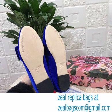 Dolce  &  Gabbana Velvet Crystals Loafers Slippers Blue 2021